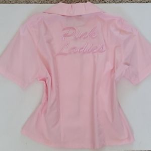 50's Grease Pink Ladies Bowling Shirt Costume